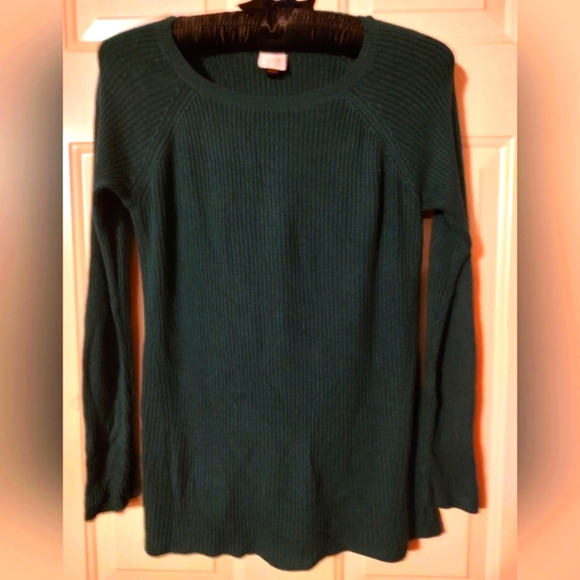 🌿 Fabulous Dark Emerald Green Ribbed Sweater Top - M - Picture 13 of 14
